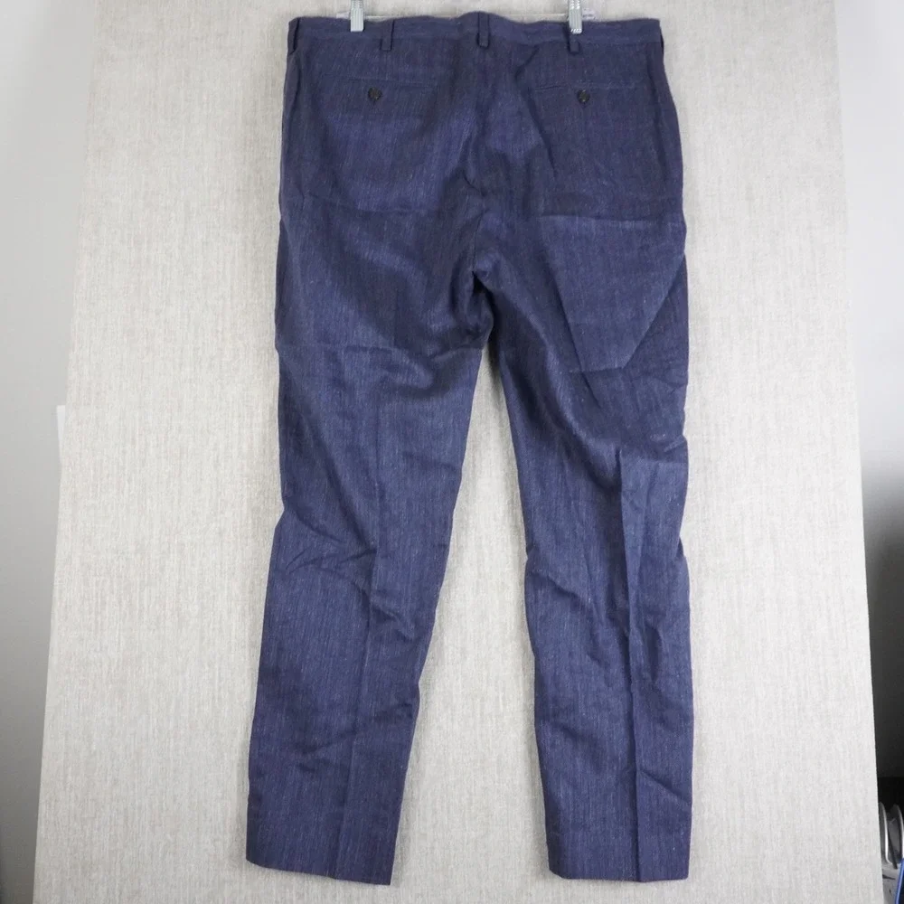 Banana Republic Pants Mens 38R Blue Wool Linen Tailored Slim Fit Trousers 38x32
